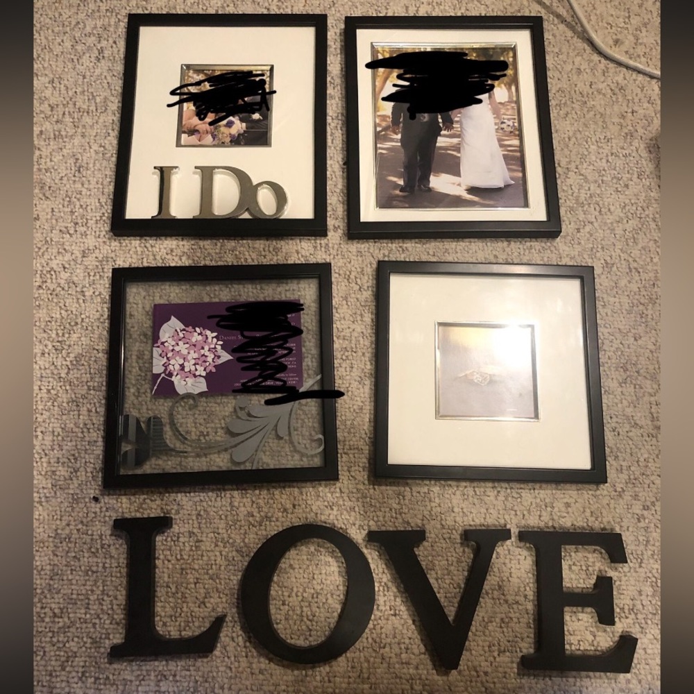 8PC WEDDING PHOTO FRAME WALL ART
